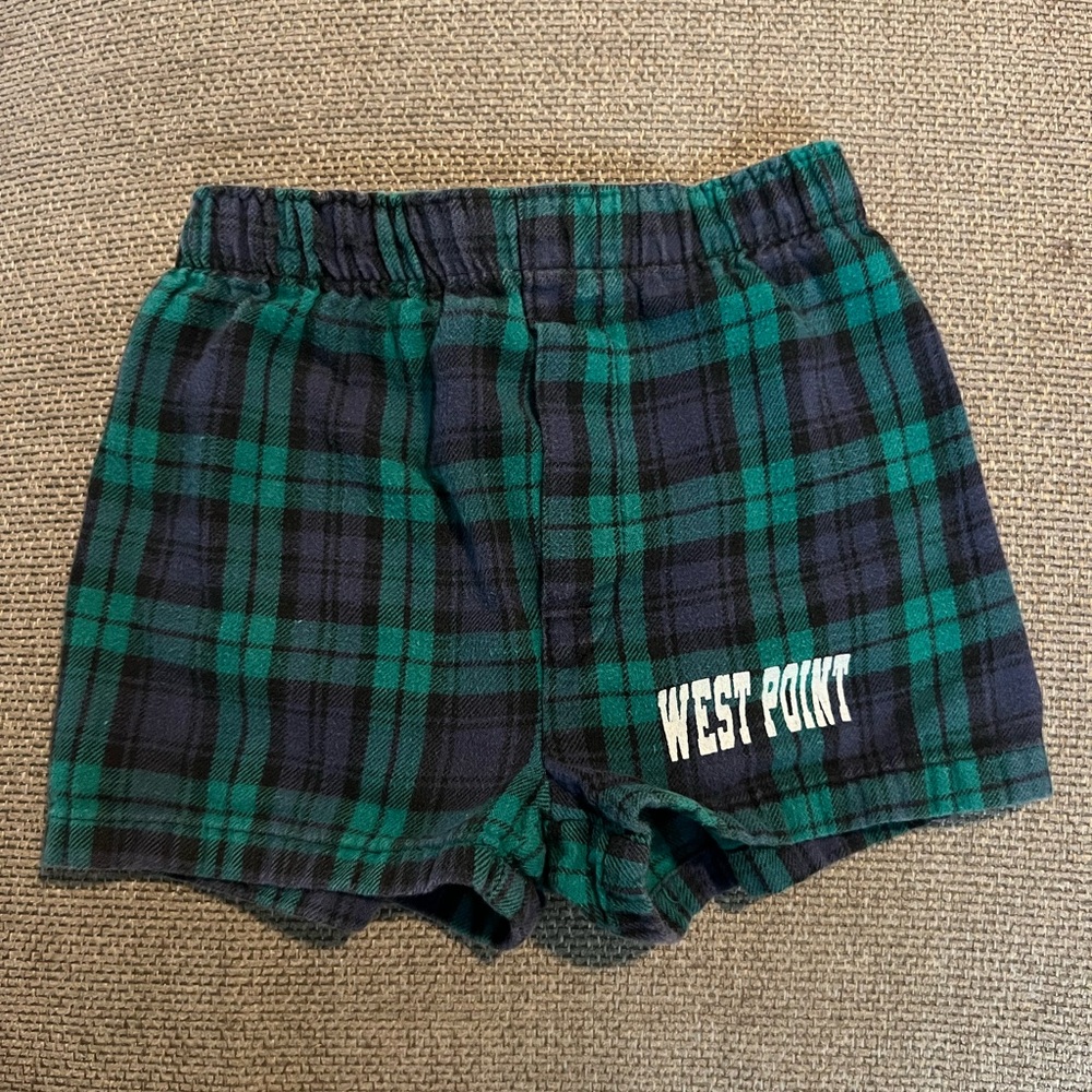 Zara Green and Navy Plaid Kids Shorts